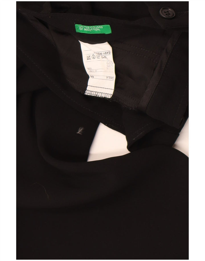 Pantalón Chino Bootcut Mujer Benetton IT 44 Medium W28 L32 Poliéster Negro