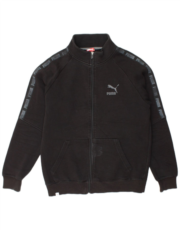 Puma Mens Graphic Chándal Top Chaqueta Grande Algodón Negro