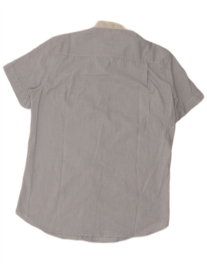 Camisa Wrangler Hombre De Manga Corta Azul Medio A Rayas
