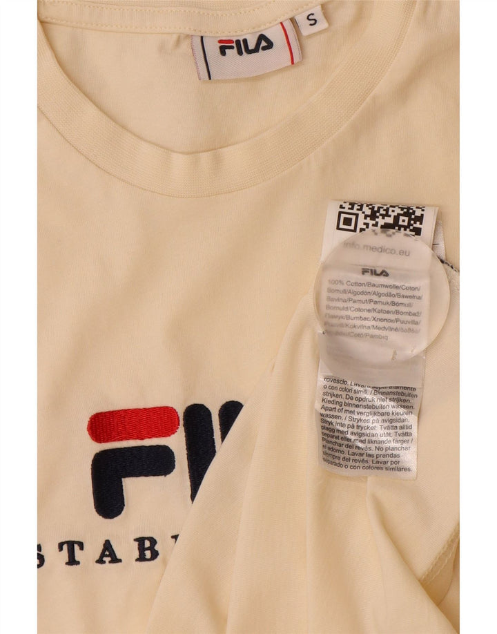 Fila - Camiseta gráfica para hombre, talla pequeña, algodón beige
