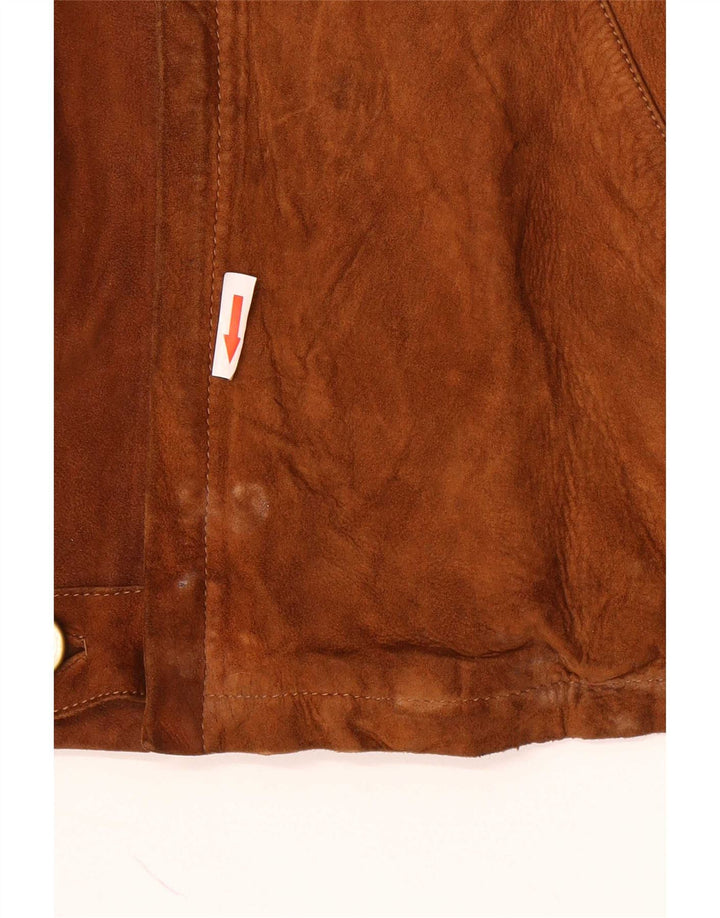 Vintage hombres ante chaqueta Reino Unido 38 marrón medio