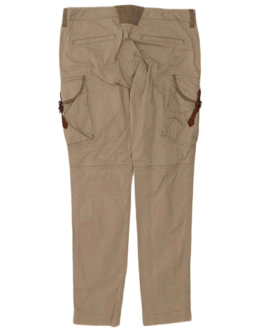 Pantalón Cargo Massimo Dutti Mujer Slim W30 L32 Algodón Beige