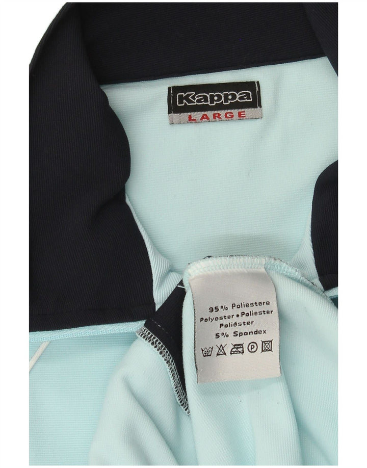 Kappa Mujer Chándal Top Chaqueta UK 40 Grande Azul Colorblock Poliéster