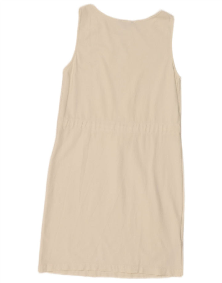 Massimo Dutti Vestido recto sin mangas para mujer UK 42 Medio Blanco Poliéster