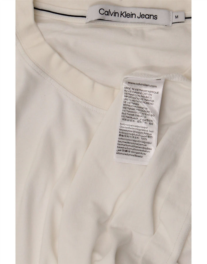 CALVIN KLEIN JEANS Camiseta gráfica para hombre Top Medium White Cotton