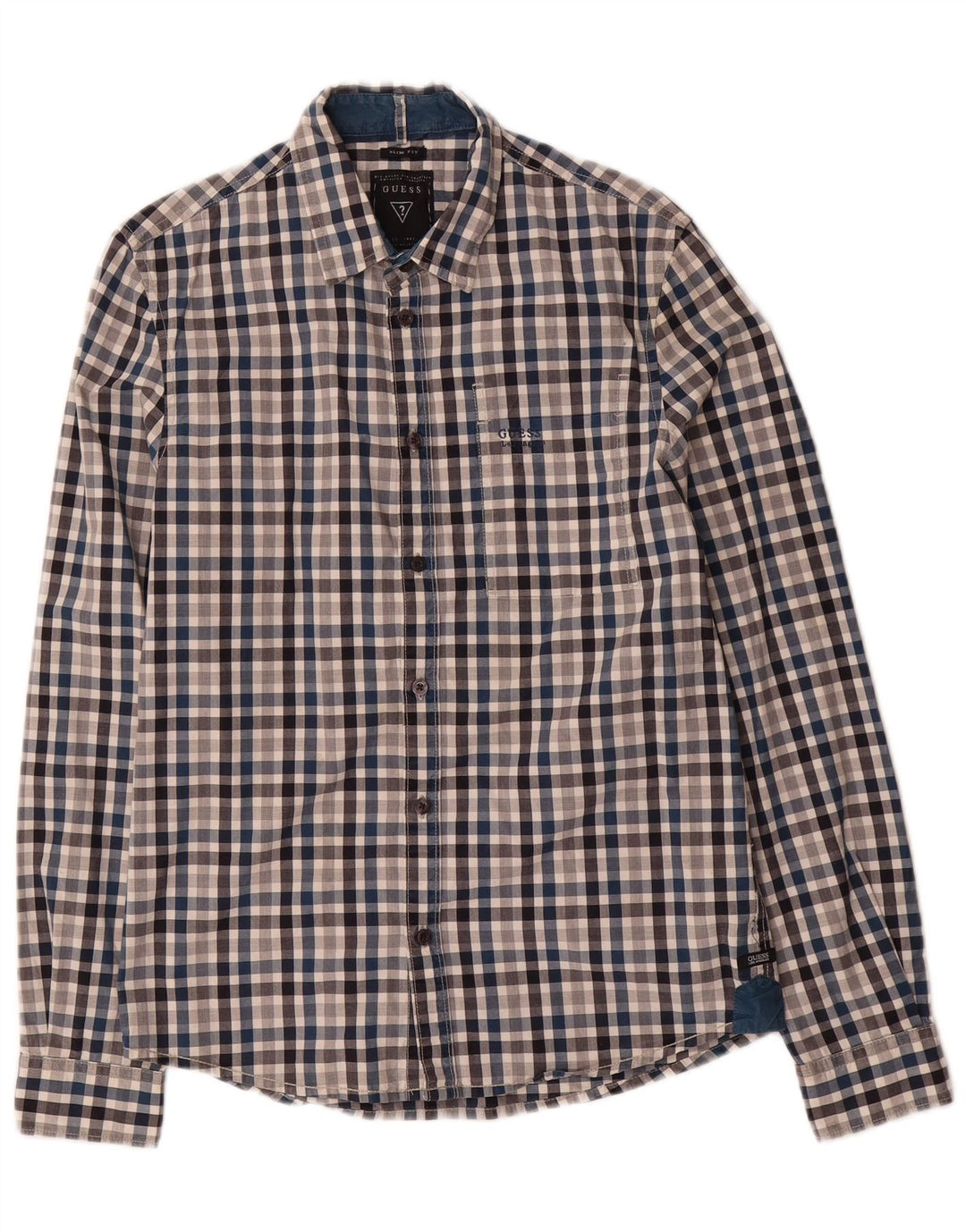 Guess Camisa Slim Fit De Algodón A Cuadros Multicolor Hombre