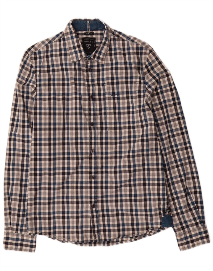Guess Camisa Slim Fit De Algodón A Cuadros Multicolor Hombre