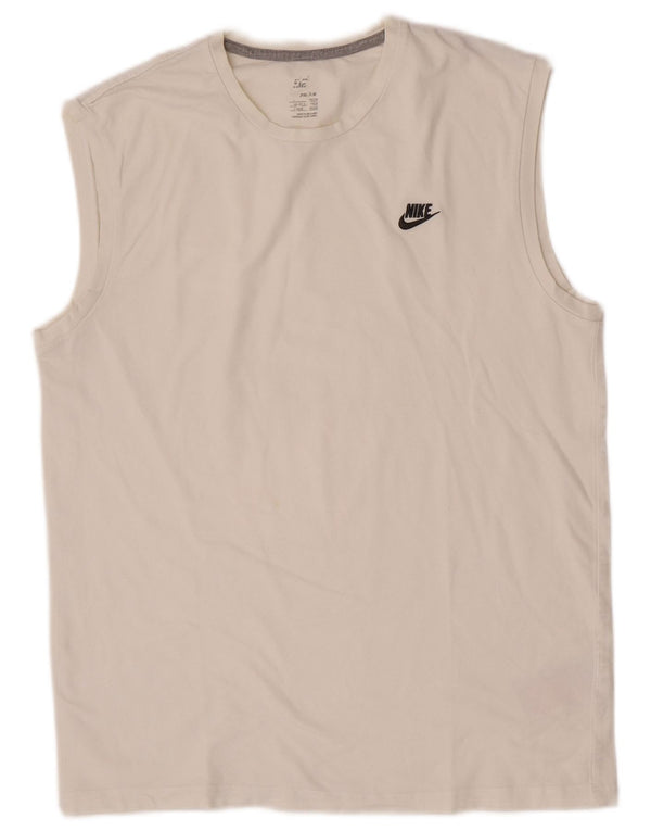 Nike - Camiseta sin mangas para hombre, talla 42/44, algodón blanco grande