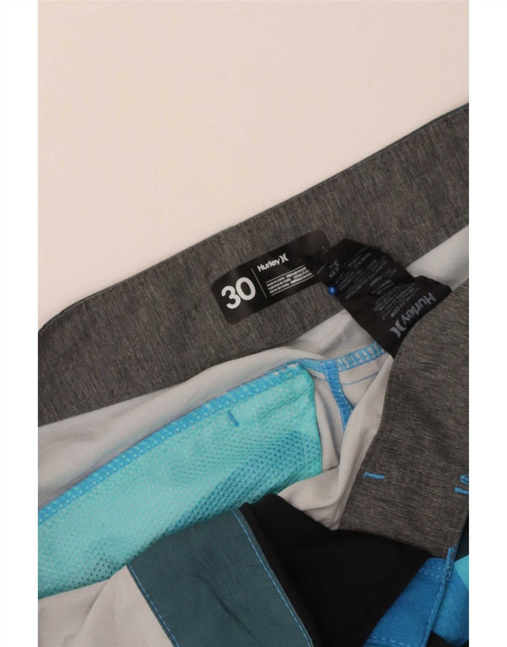 Hurley Hombre Graphic Bañador Shorts Azul Medio Colorblock Poliéster