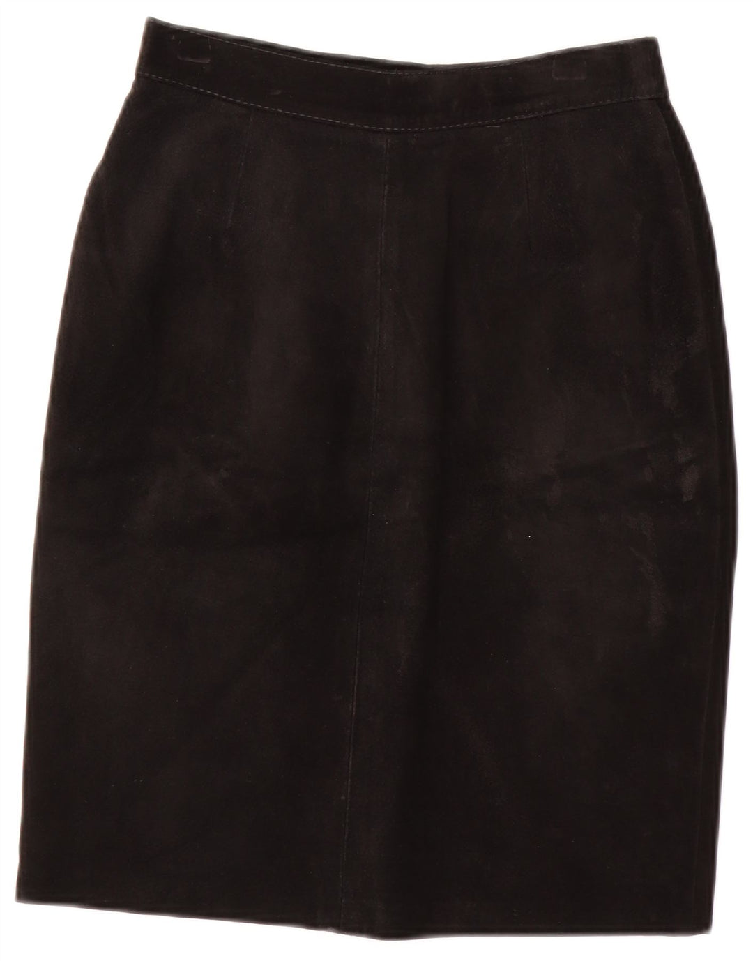 Falda de ante vintage para mujer IT 40 Pequeña W24 Negro