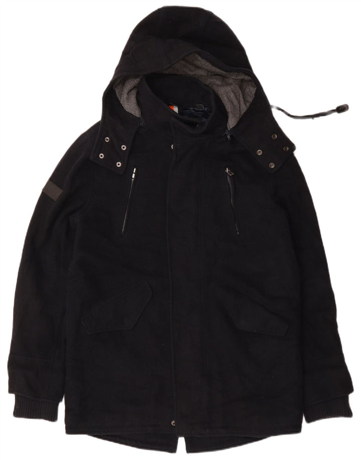 Superdry Parka con capucha para hombre, talla 36, lana azul marino pequeña