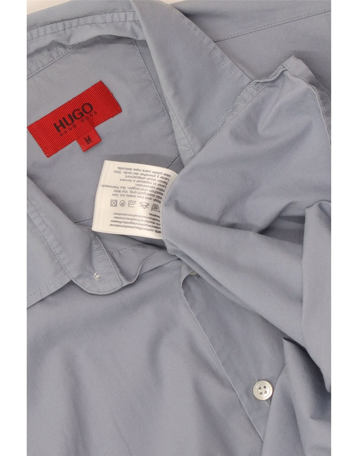 Camisa Hugo Boss Hombre Algodón Azul Medio