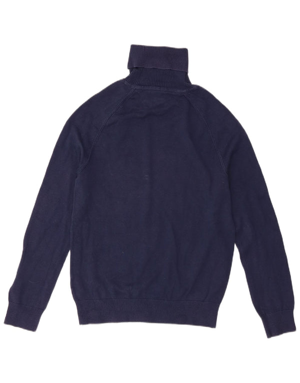 Tommy Hilfiger Suéter con cuello vuelto para mujer UK 10 Small Azul marino Algodón