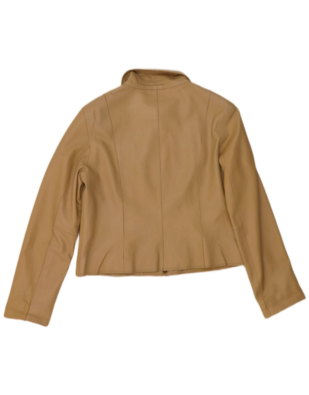 Helium Chaqueta de cuero corta para mujer Reino Unido 44 Cuero beige mediano