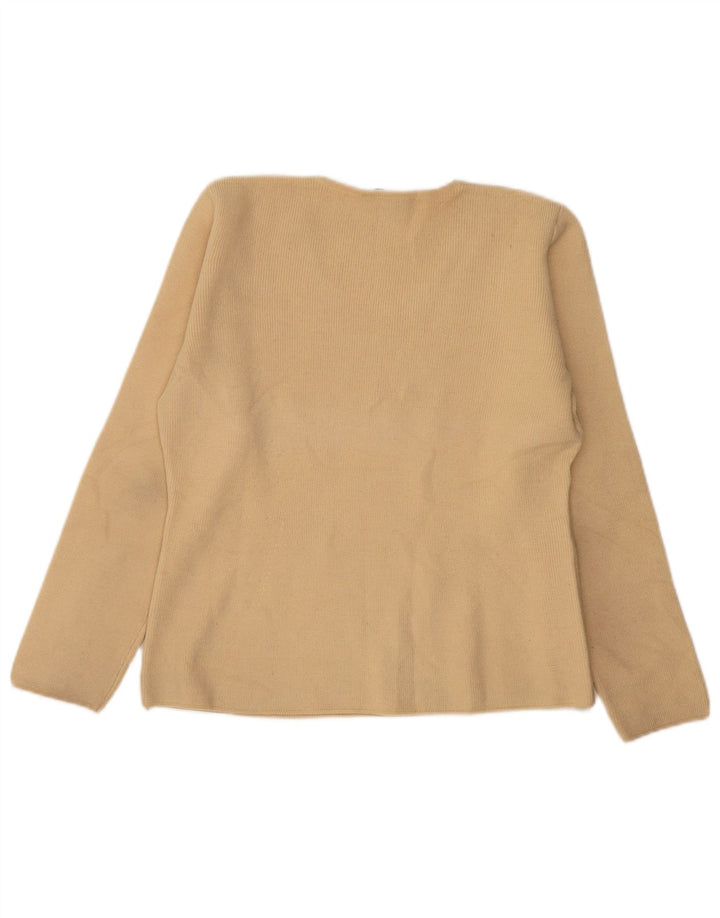 Zara Mujer Jersey con Cuello en V Jersey UK 46 Large Lana Beige