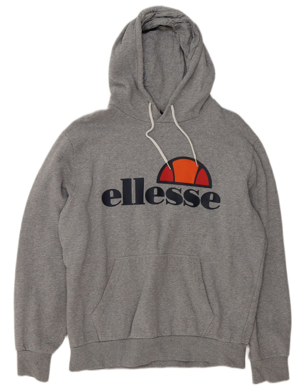 Ellesse Jersey con capucha gráfica para hombre 2XL Algodón moteado gris