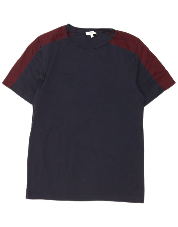 Camiseta Reiss para hombre Top Small de algodón con bloques de color azul marino