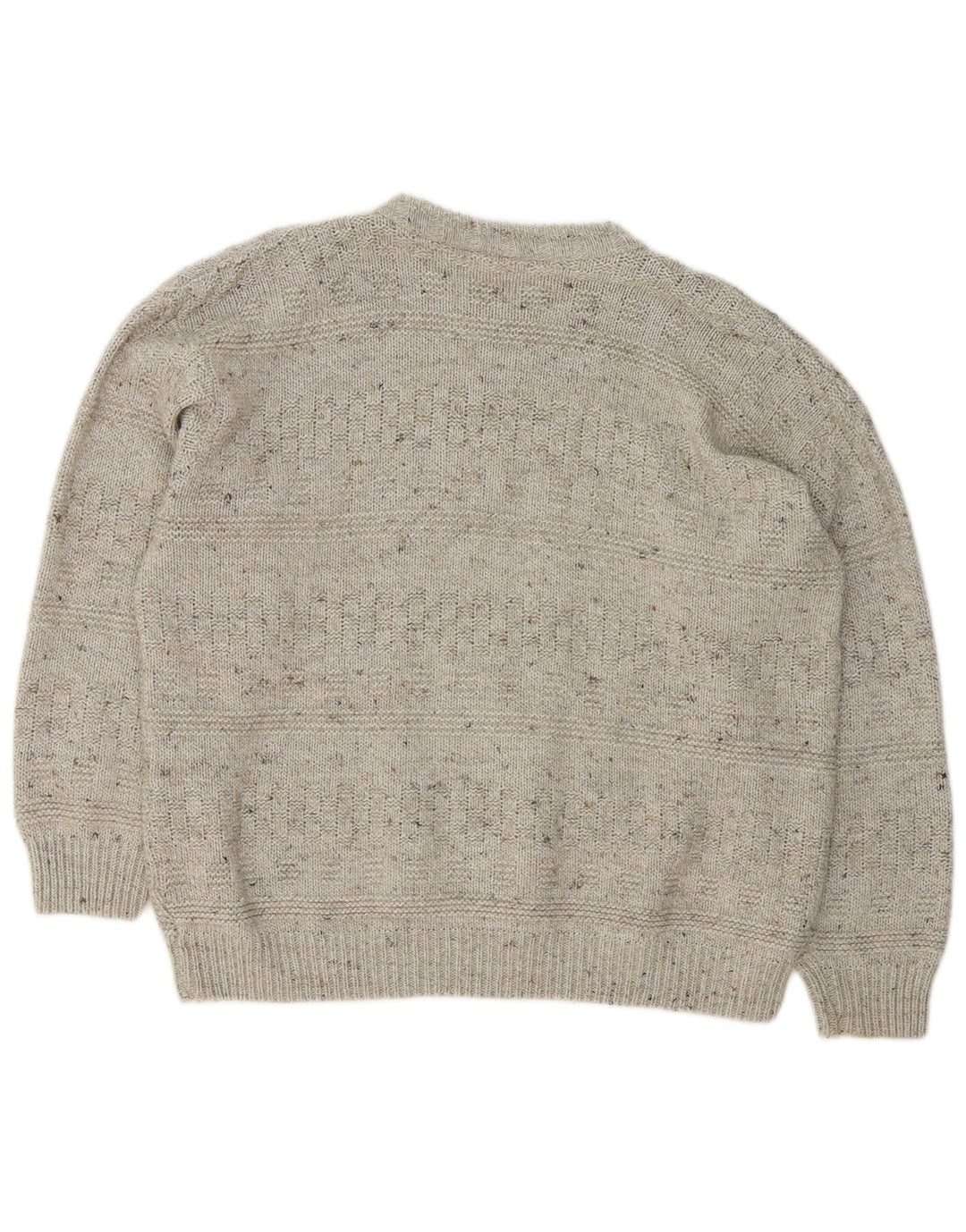 Vintage hombres cuello redondo jersey suéter grande gris