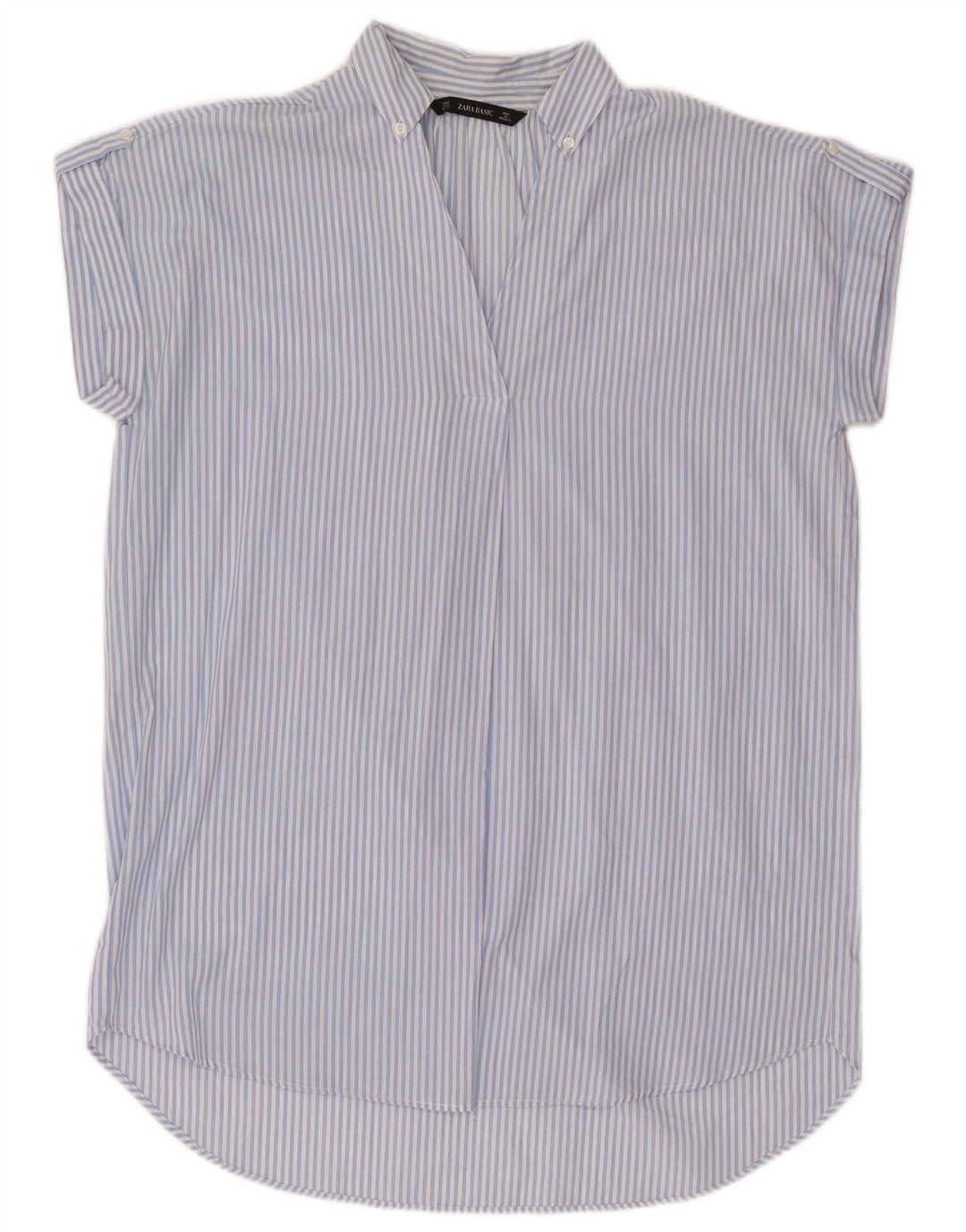 Zara Vestido Túnica Extragrande para Mujer UK 44 Azul Medio Rayas Pintadas