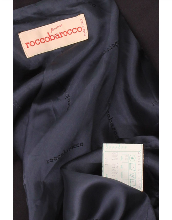 ROCCOBAROCCO Womens Blazer Jacket UK 18 XL Navy Blue Wool Vintage Roccobarocco and Second-Hand Roccobarocco from Messina Hembry 