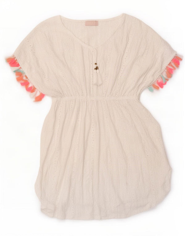 Lipsy Vestido Kaftan De Playa para Mujer UK 8 Small Blanco