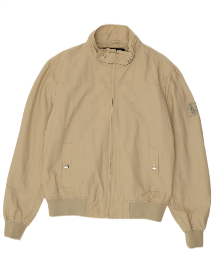 Refrigue Chaqueta Bomber para Hombre UK 40 Grande Algodón Beige