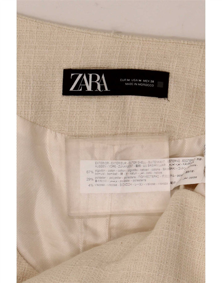 Zara Mujer Chaleco UK 42 Medio Beige Algodón