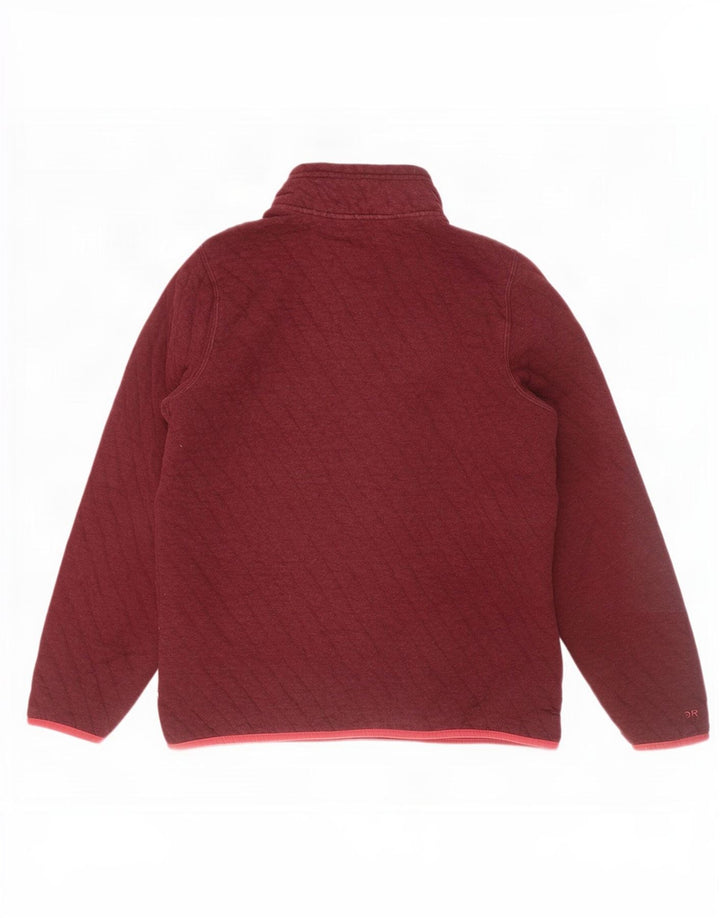 Orvis - Sudadera con cuello y botones para mujer, talla 40, algodón granate mediano