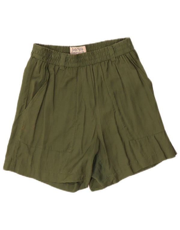 Jack Wills Pantalones cortos casuales pegados para mujer UK 8 Small W28 Viscosa verde