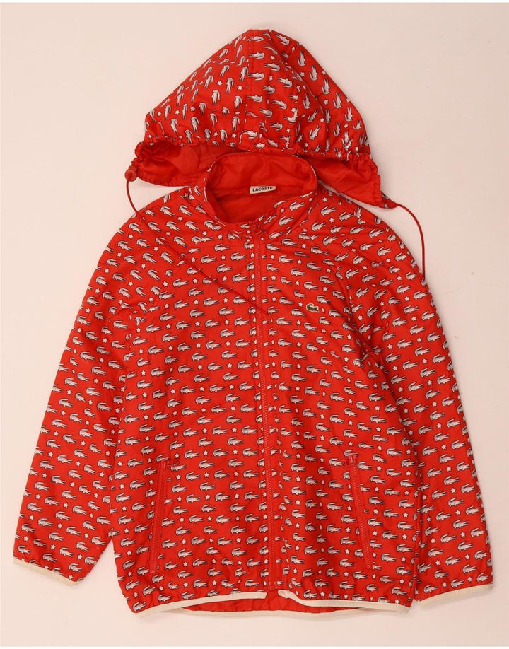 Chaqueta cortavientos con capucha y gráfico para niña Lacoste 11-12 años Poliéster rojo