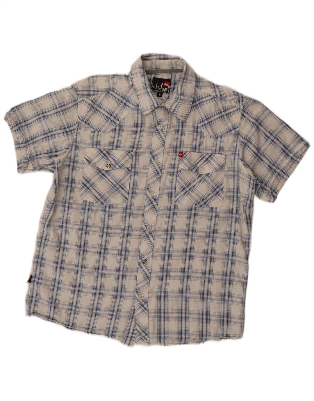 Camisa Quiksilver Hombre De Manga Corta Small Blue Check