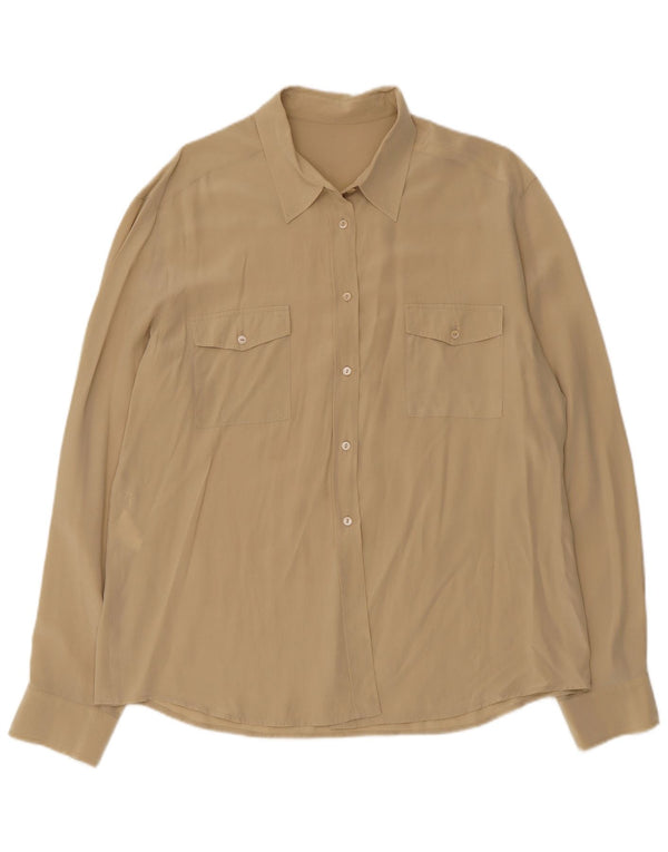 Blusa camisera para mujer GVB UK 40 XL Seda caqui