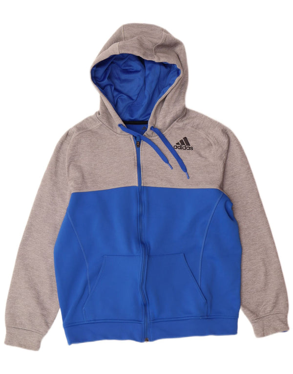 ADIDAS Suéter con capucha Climawarm Zip para mujer Reino Unido 14 Azul medio Colorblock
