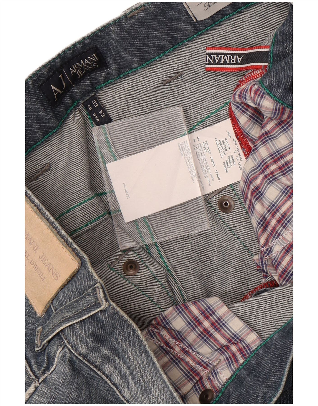 Armani Jeans ajustados desgastados para hombre W33 L32 Algodón azul