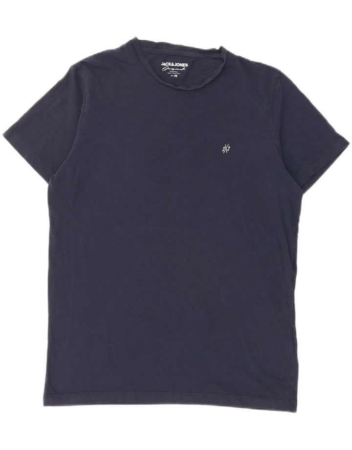 JACK & JONES Hombre Camiseta Top Medium Azul Marino Algodón