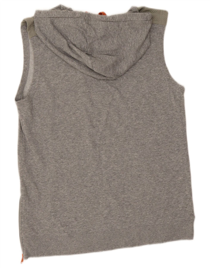Starter Jersey Con Capucha Sin Mangas Para Hombre Gris Medio Algodón