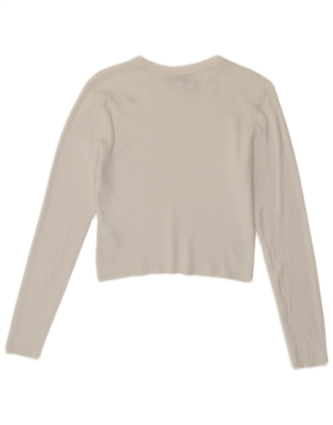 Marks & Spencer Top corto para mujer de manga larga UK 44 Viscosa blanca mediana