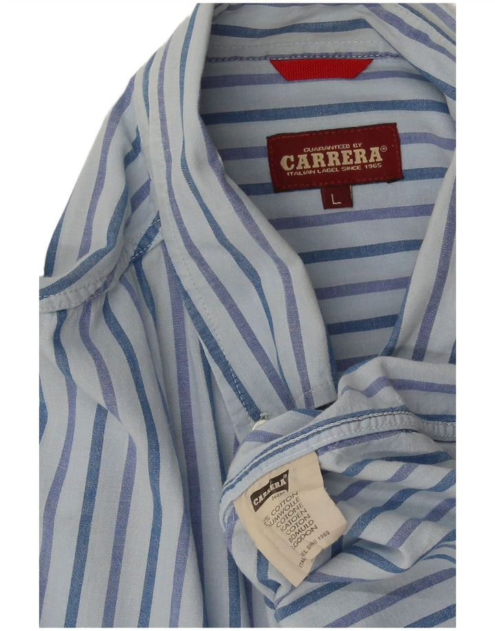 Camisa Carrera Hombre Grande Algodón Rayas Azules