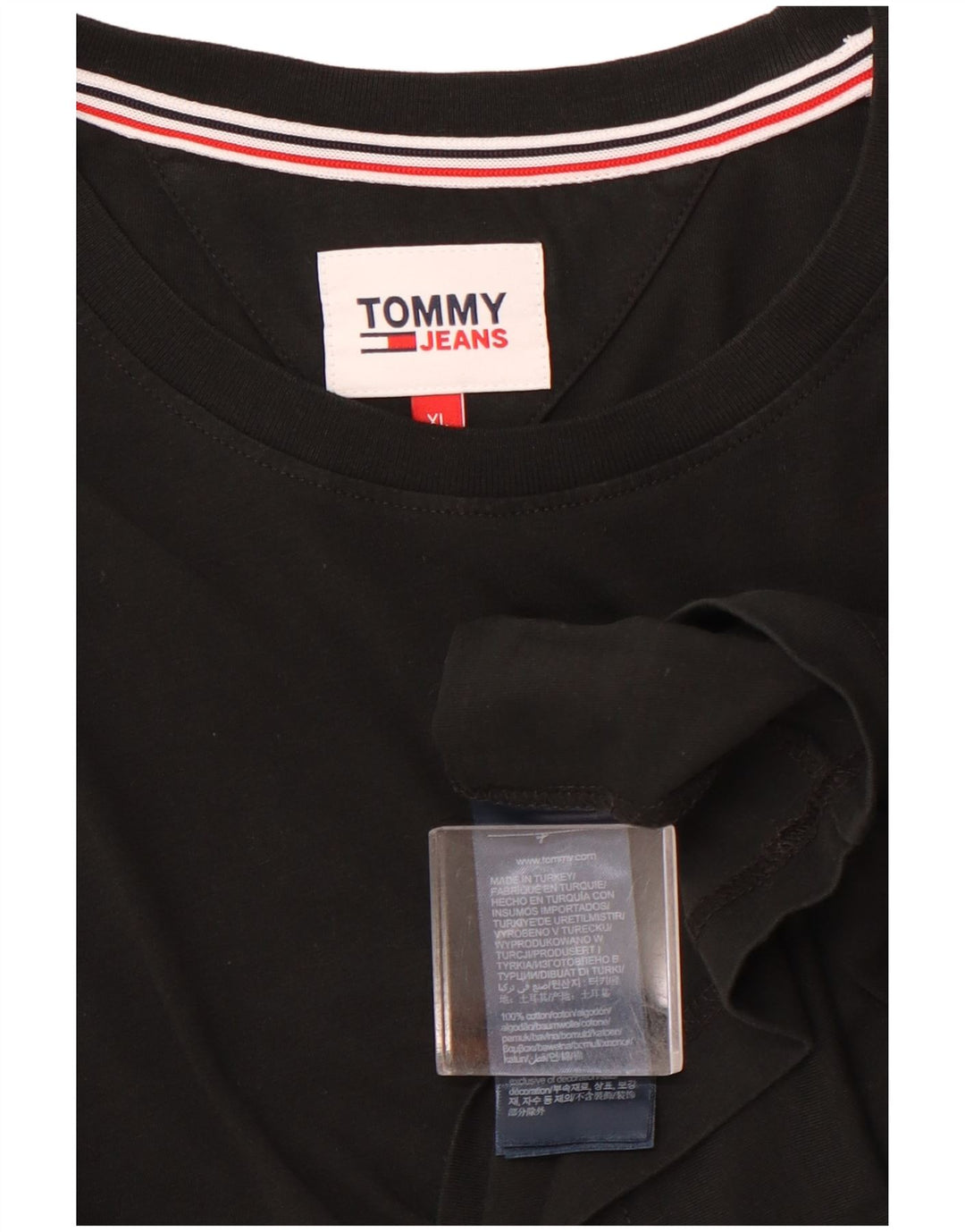 TOMMY HILFIGER Camiseta Hombre Top XL Algodón Negro