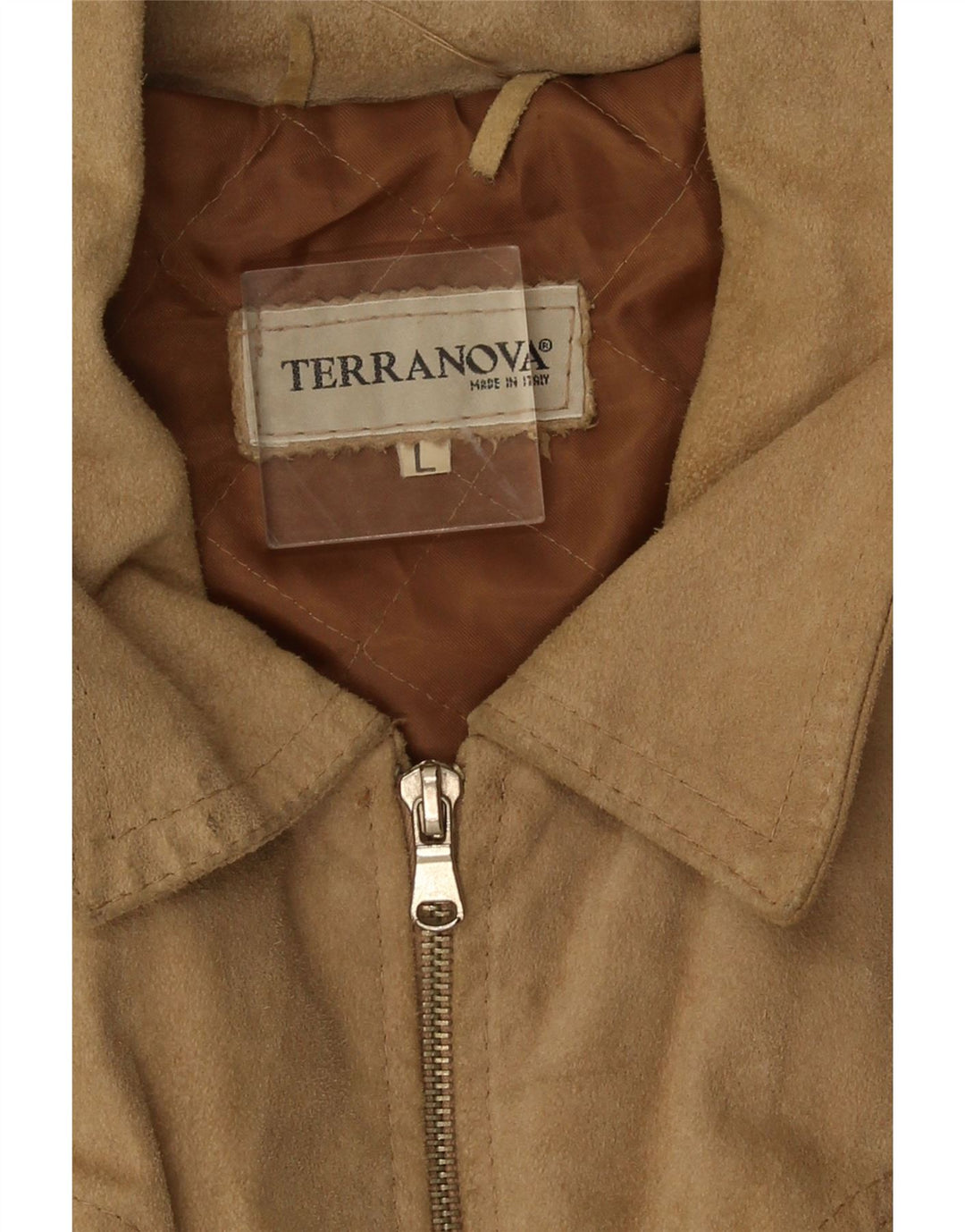 Terranova Chaqueta Bomber de Ante para Hombre UK 40 Large Beige