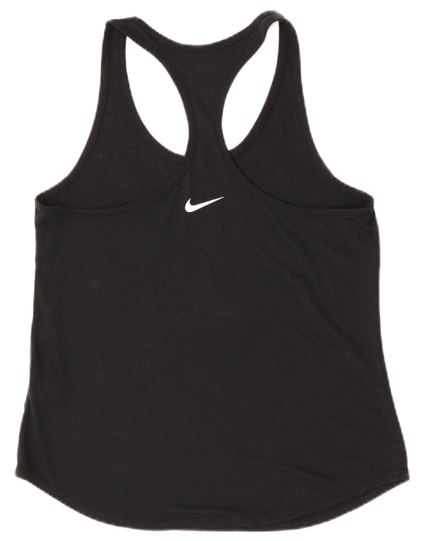 Nike Camiseta sin mangas con gráfico de corte atlético para mujer UK 12 Mediano Negro Poliéster