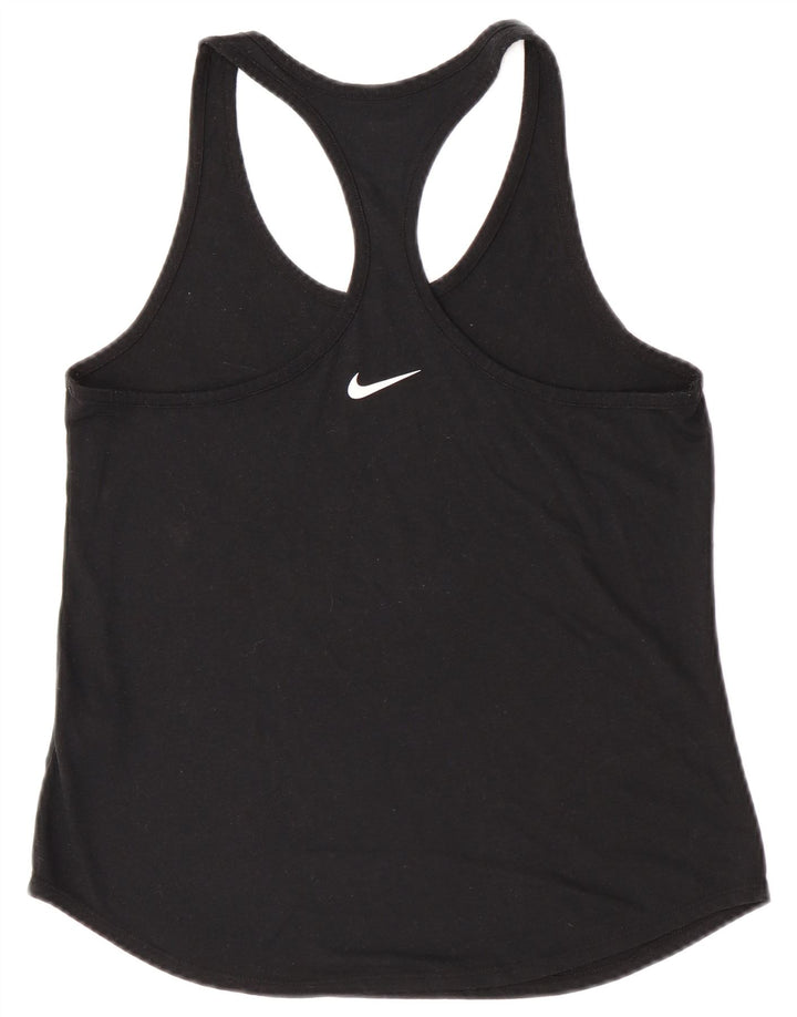 Nike Camiseta sin mangas con gráfico de corte atlético para mujer UK 12 Mediano Negro Poliéster