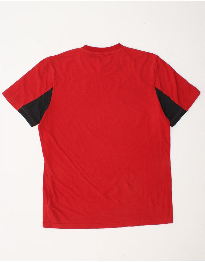 ADIDAS Camiseta para hombre Top UK 42/44 Grande Rojo Colorblock Algodón
