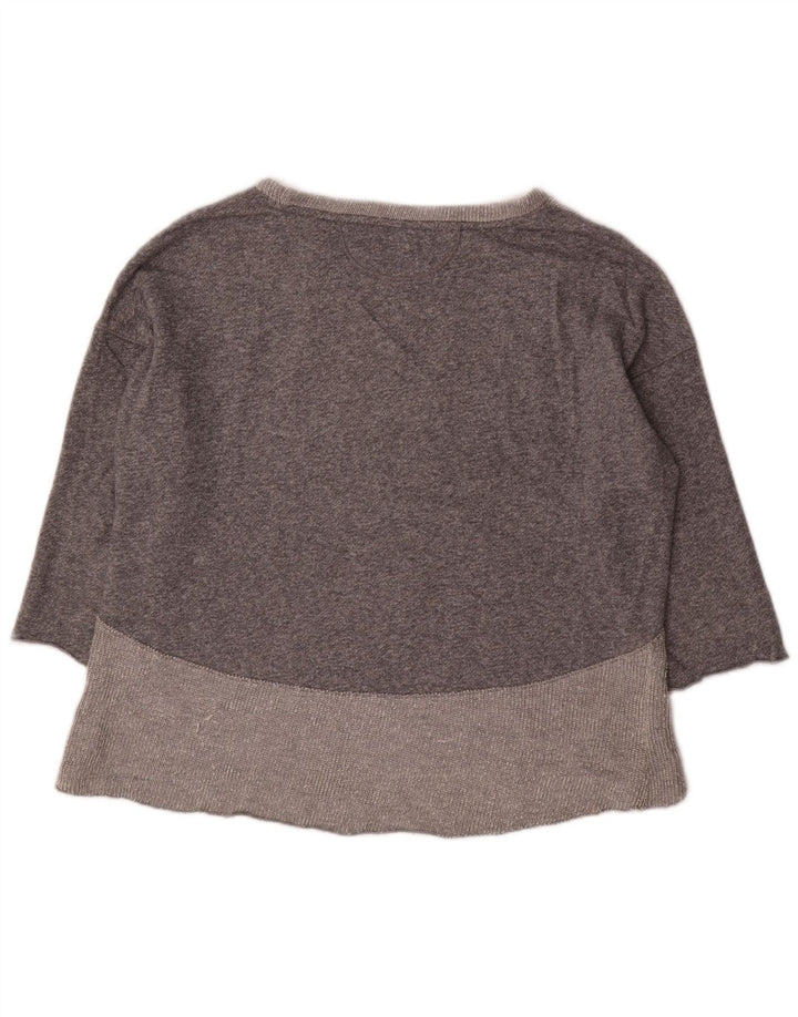CALVIN KLEIN Top deportivo de manga larga para mujer UK 40 XL Bloque de color gris