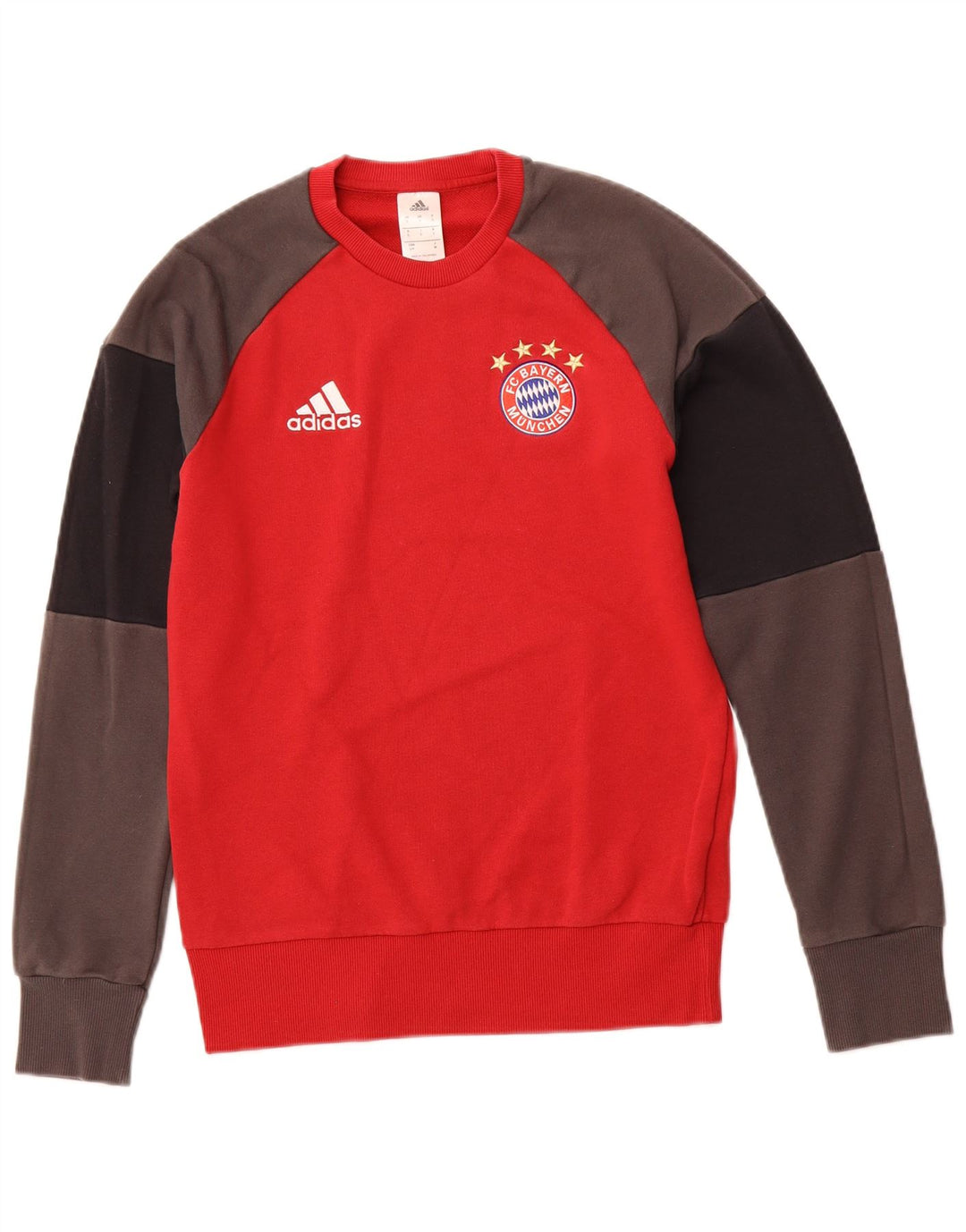 ADIDAS Hombre FC Bayern München Sudadera Jumper Pequeño Rojo Colorblock