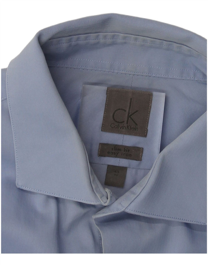 Calvin Klein Camisa Slim Fit para Hombre Talla 43 17 XL Azul