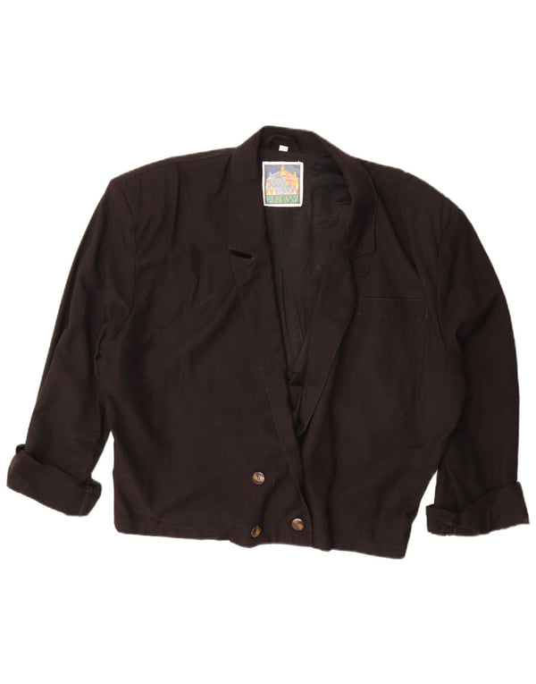 Vintage mujer chaqueta blazer de gran tamaño Reino Unido 10 pequeño negro