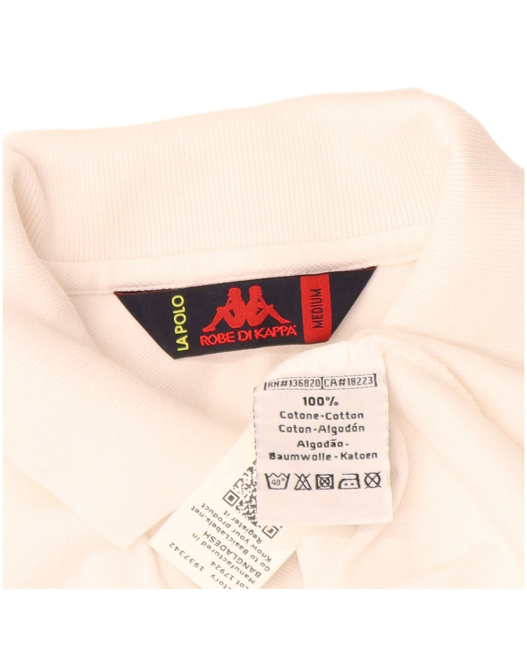 Polo Kappa Hombre Algodón Blanco Mediano