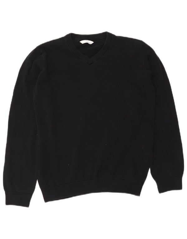 Marks & Spencer Jersey con cuello en V para niños 14-15 años Azul marino Algodón