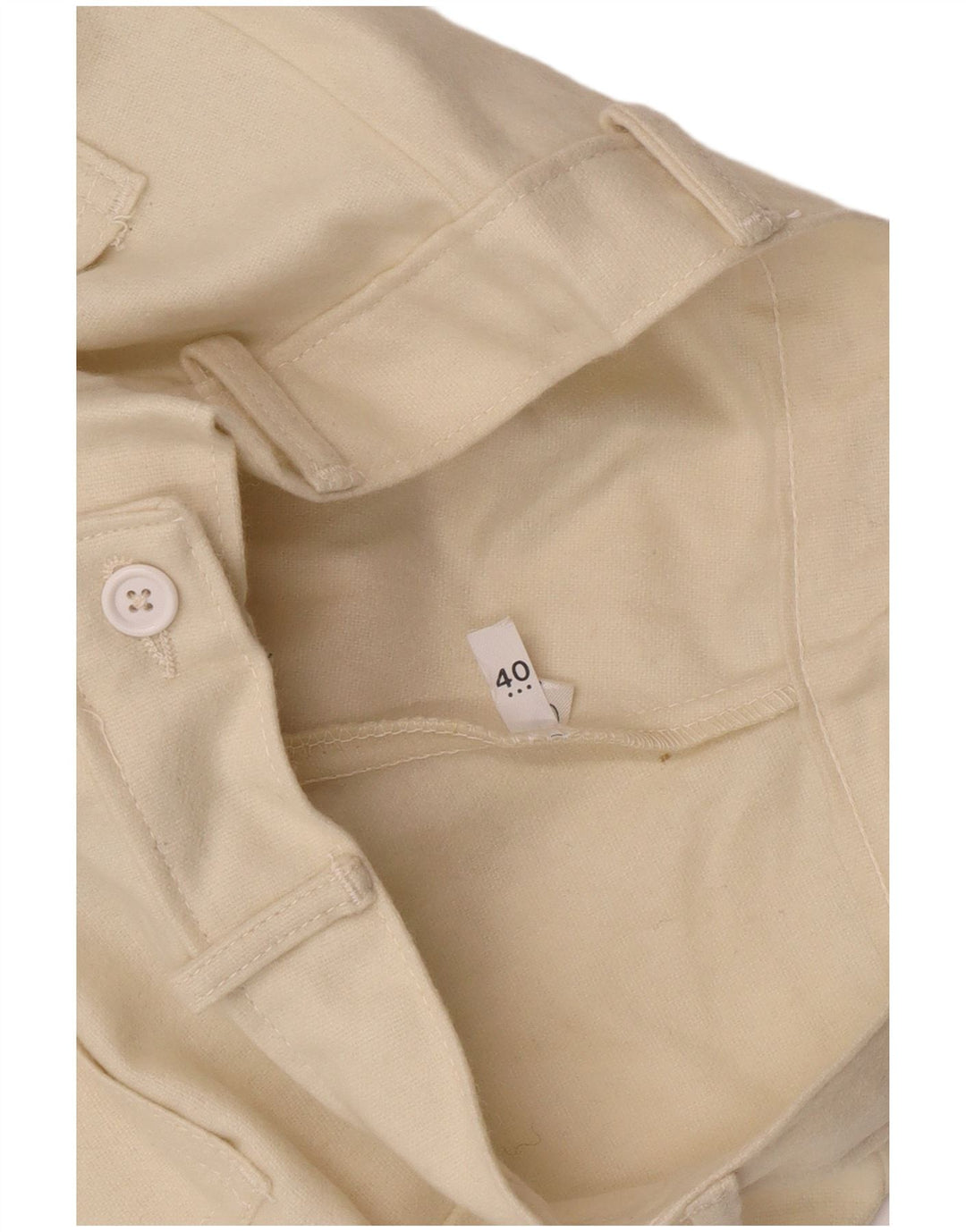 Pantalones vintage para mujer con corte de bota IT 40 Pequeño W26 L33 Blanco apagado